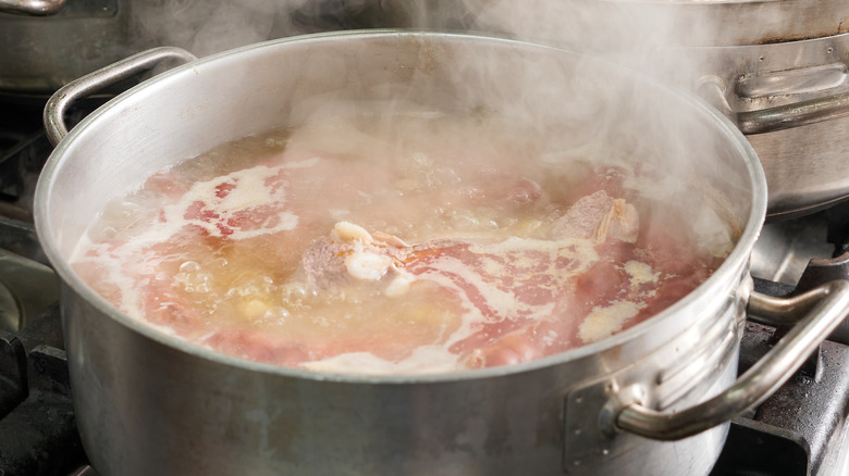Stew boiling in pot