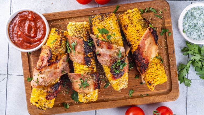 bacon-wrapped corn on the cob