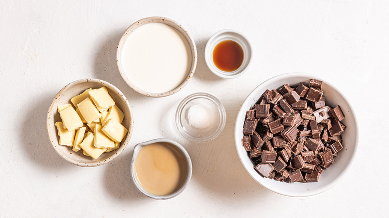 Ingredients for Baileys Irish cream-stuffed chocolate bar