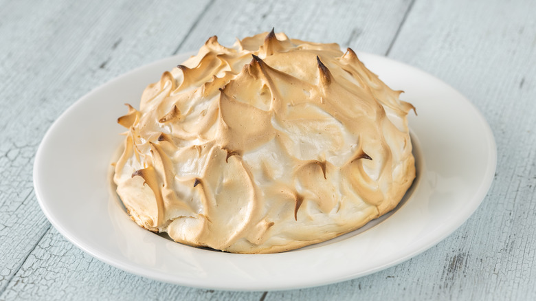 Baked Alaska on a plate