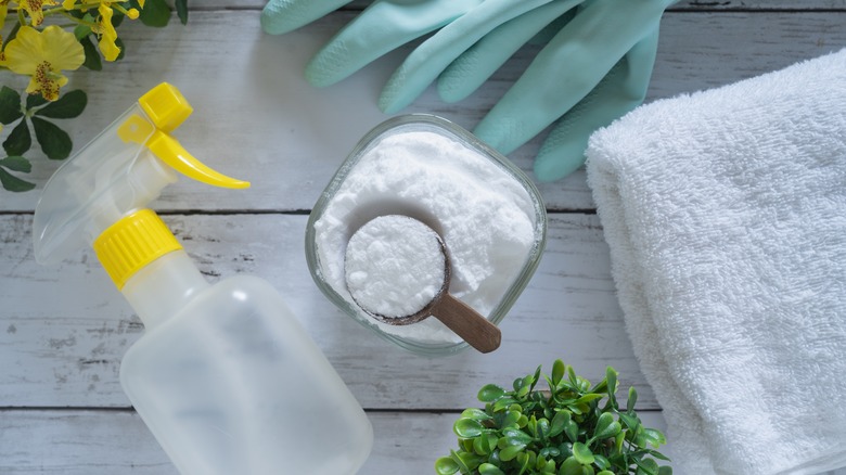 Baking soda and cleaning supplies