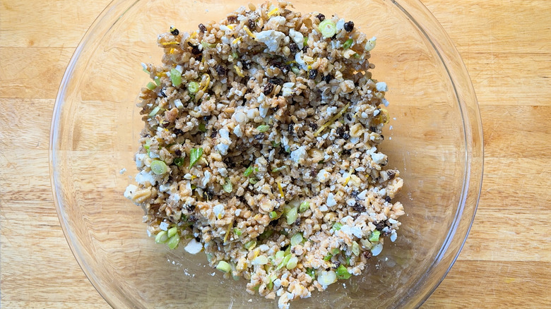 Barley and walnut filling for stuffed bell peppers