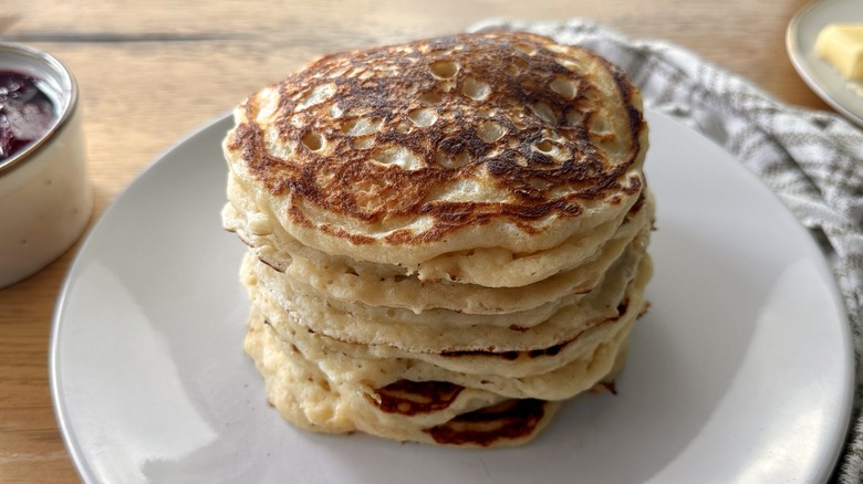 pancakes stack on plate