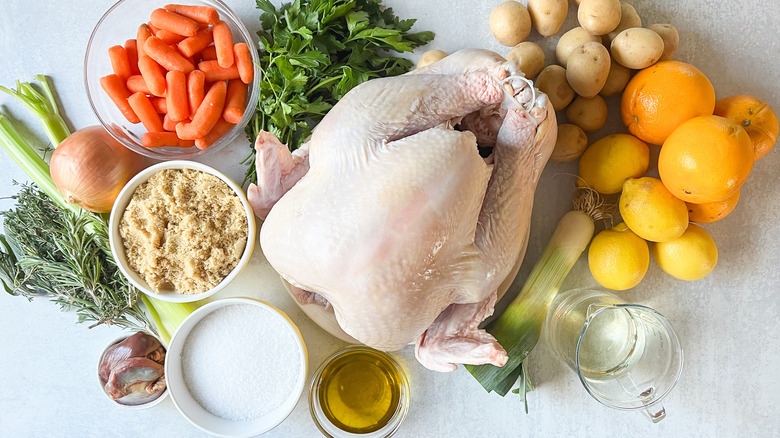 Ingredients for basic roasted turkey