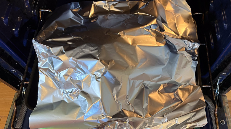 Roasting pan tented with foil