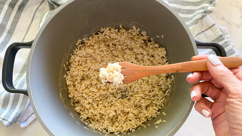 rice in pot