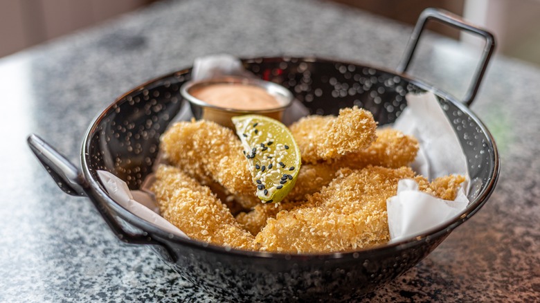 Panko-crusted fish with lime