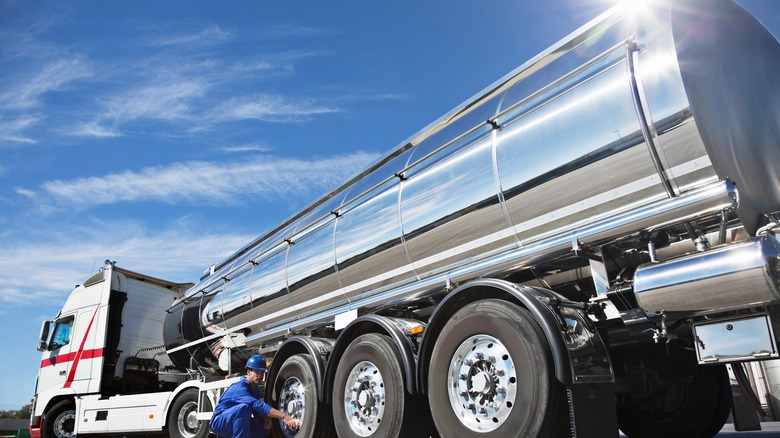 Thermos milk truck