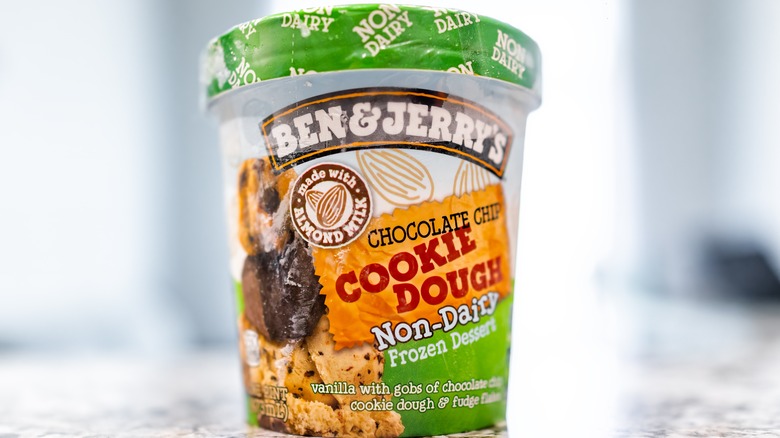 A pint of Ben & Jerry's non-dairy cookie dough