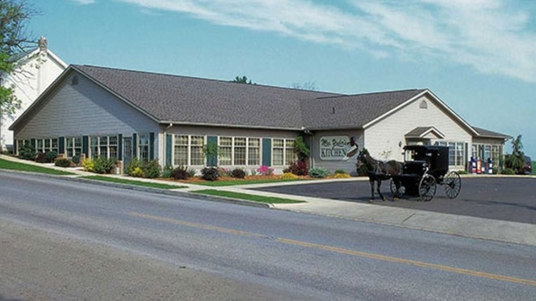A horse and buggy outside Mrs. Yoder's Kitchen