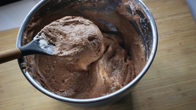large bowl of chocolate mousse