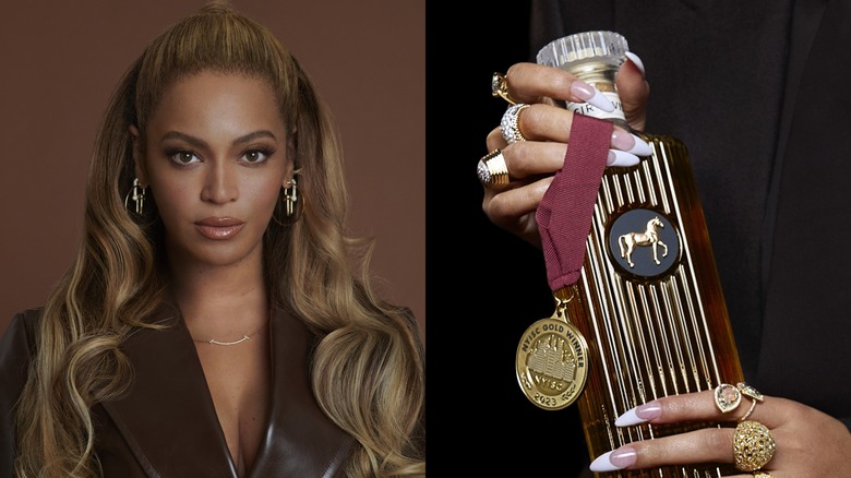 Diptych of Beyoncé and SirDavis whisky