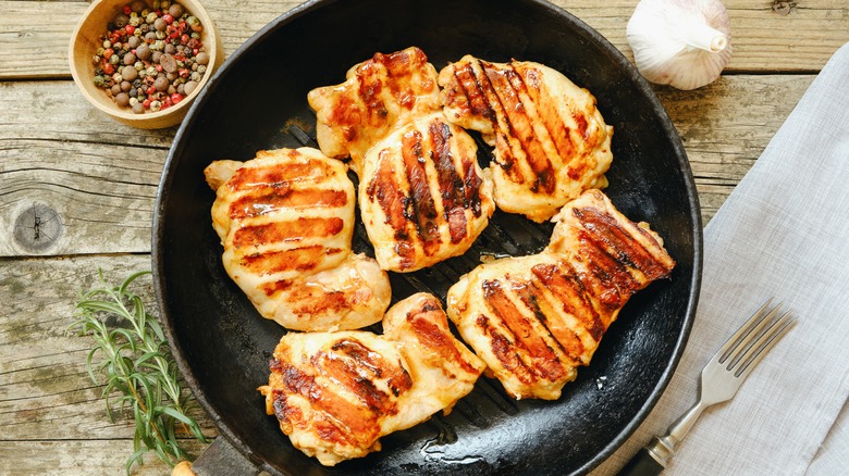 Grilled chicken thighs