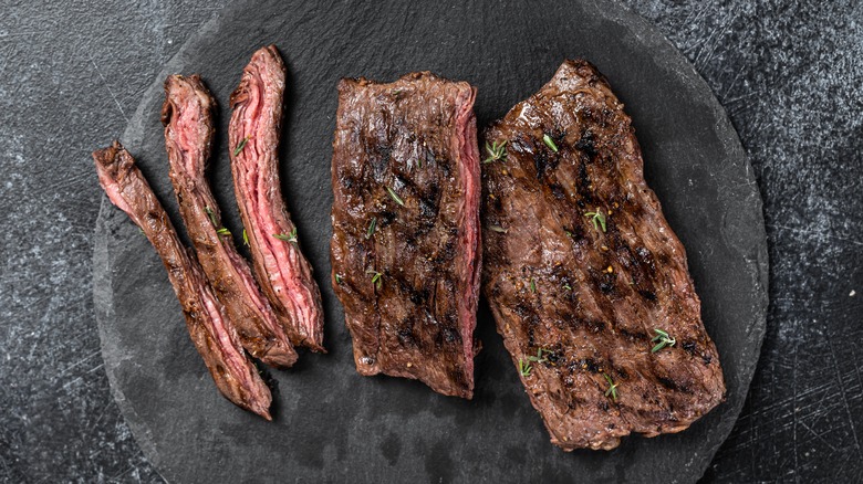 Grilled skirt steak