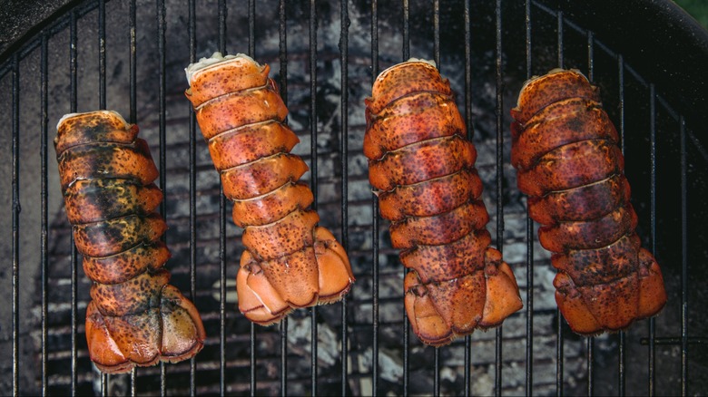 Grilling lobster tails