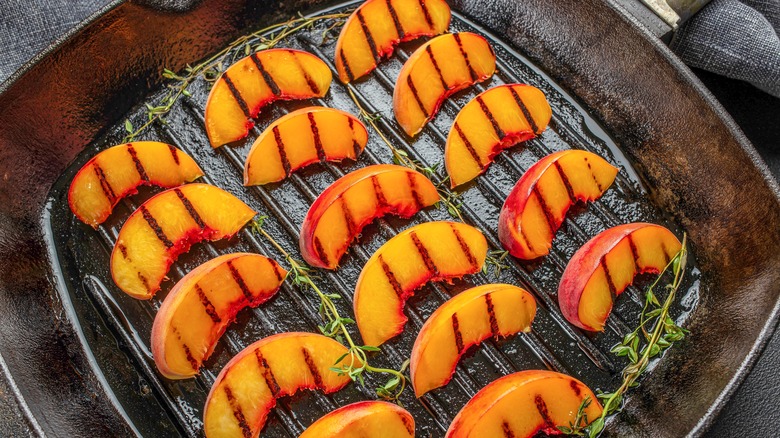 Grilled peaches