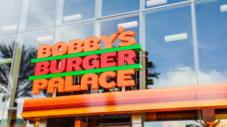 Colorful Bobby's Burger Palace sign in Las Vegas.