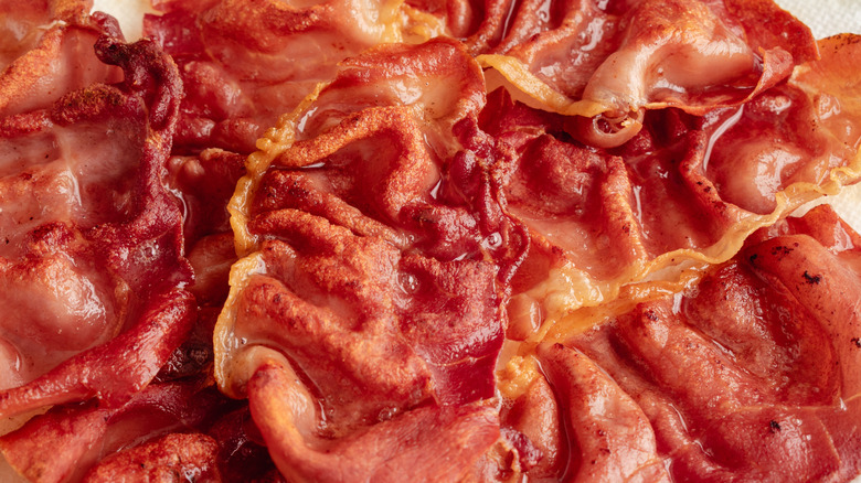 Crispy prosciutto close up