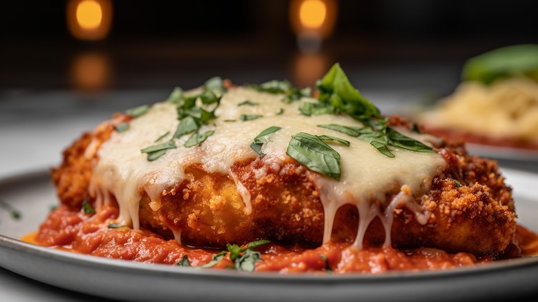 Chicken parm on a plate