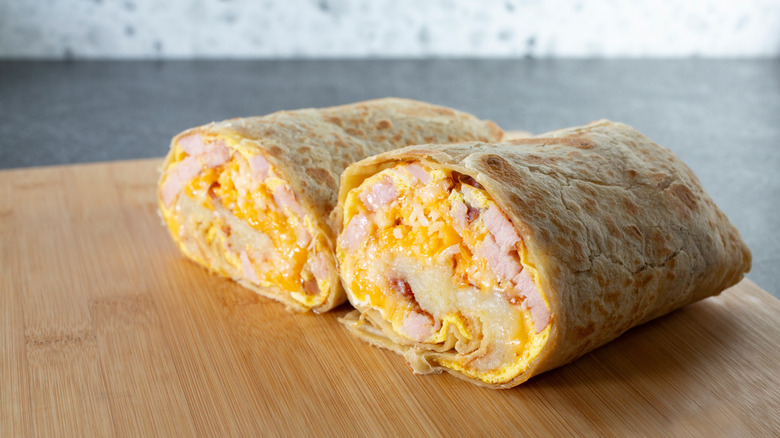 prepared breakfast burrito