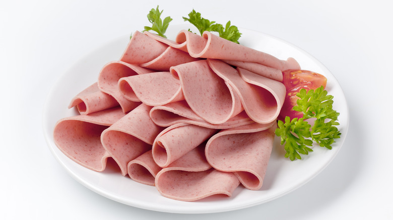 Layered pile of bologna