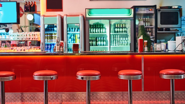 retro diner with stools
