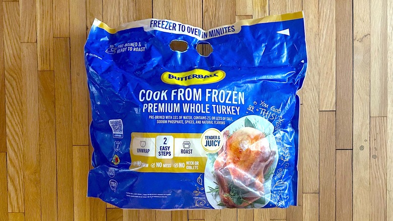 Package of Butterball's Cook from Frozen Premium Whole Turkey