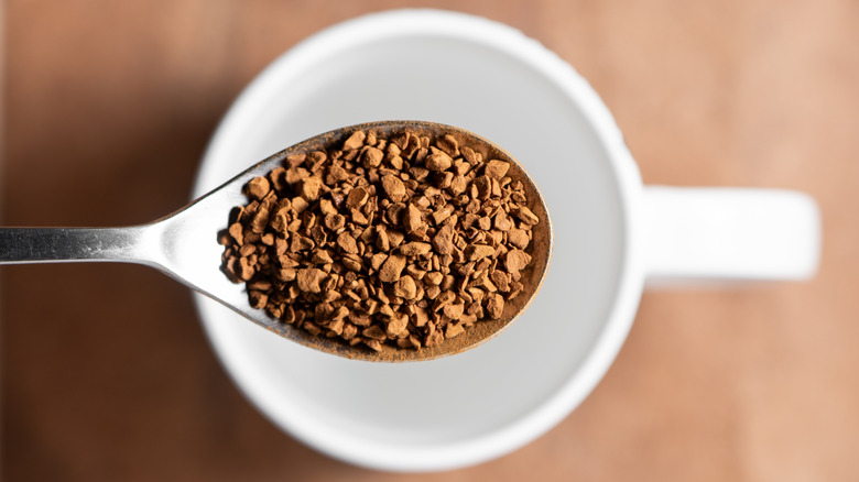 A spoonful of instant coffee