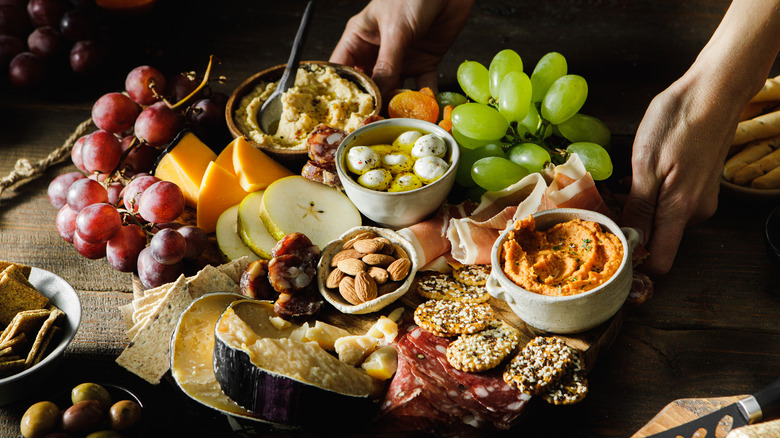 Charcuterie board on a table