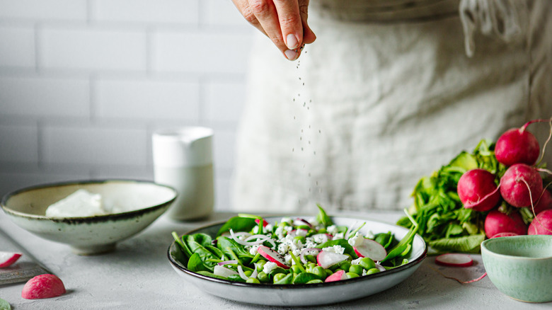 A salad made with radish greens