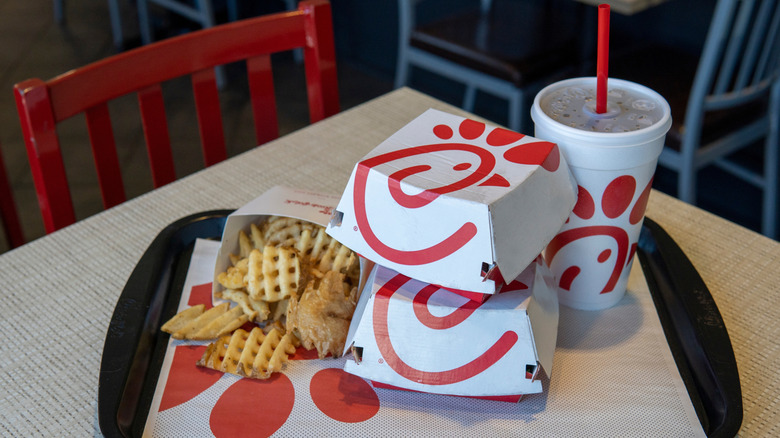 Chick-fil-A food on a tray