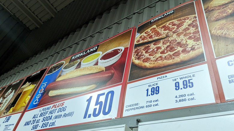 Costco food court menu signs