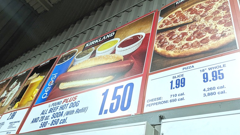 Costco food court menu board