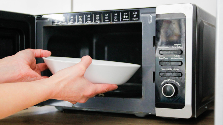 putting bowl in microwave