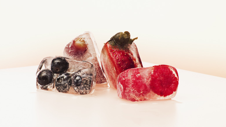 Fruit infused ice cubes