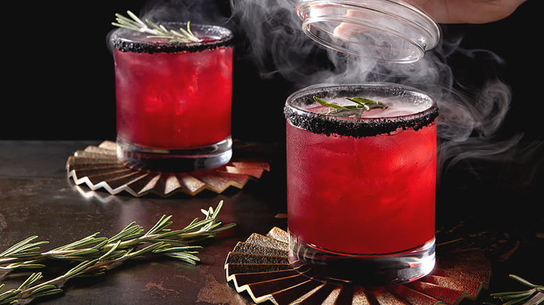 red margaritas with rosemary