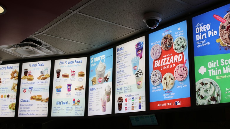 Dairy Queen menu boards