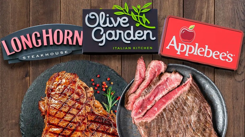 steaks with restaurant logos