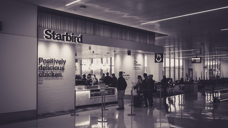 A Starbird storefront in airport terminal