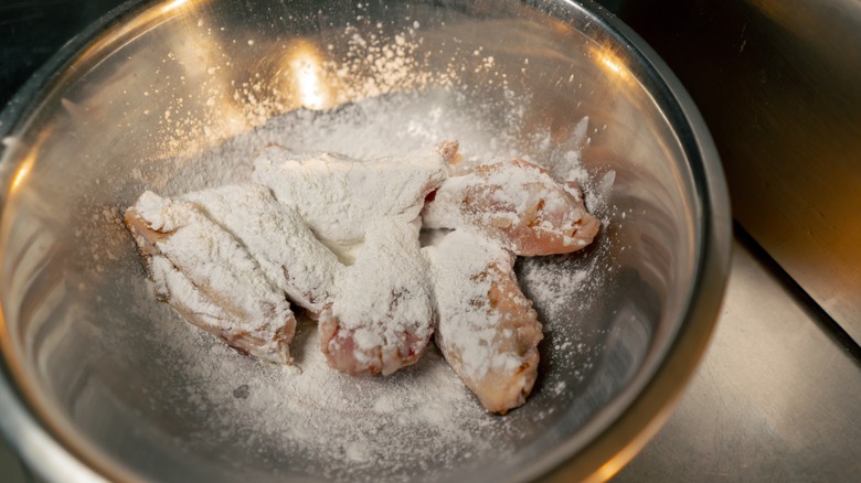 Chicken wings in baking soda