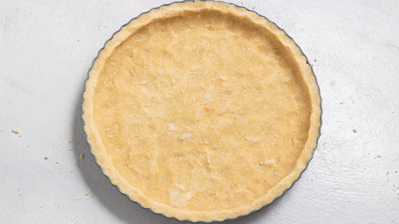 Pie crust inside a pie dish