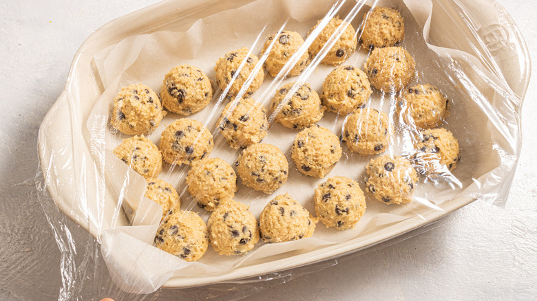cookie balls covered in plastic