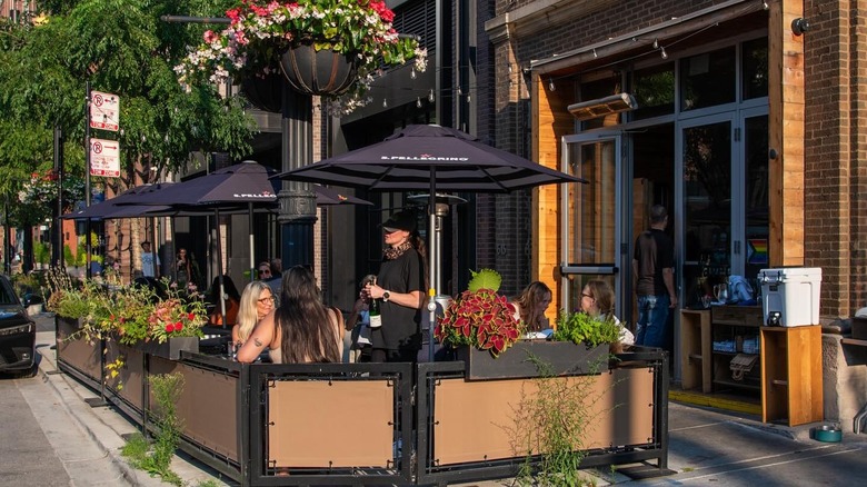 The patio of Avec in West Loop, Chicago