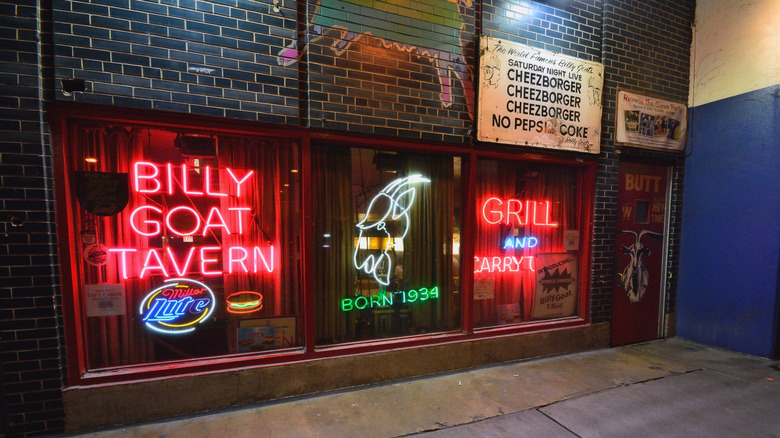 The front of the Billy Goat Tavern in Chicago