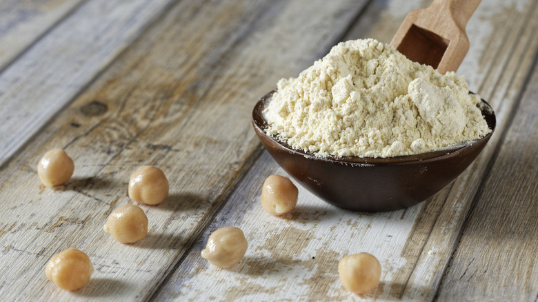 Chickpea flour and whole chickpeas