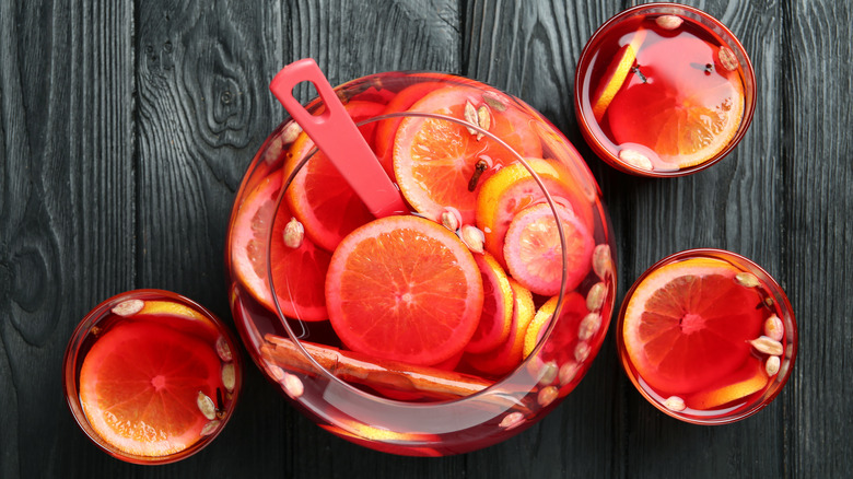 Punch bowl and glasses