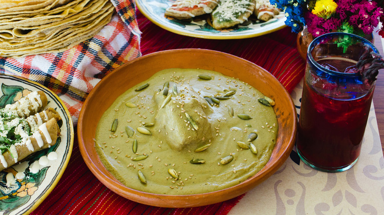 A bowl of mole verde