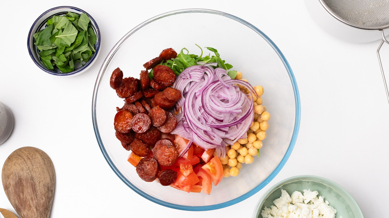 salad ingredients in a bowl