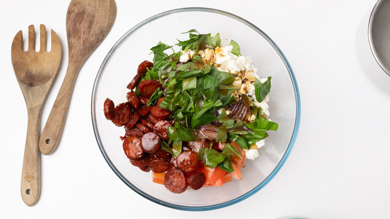 salad ingredients in a bowl