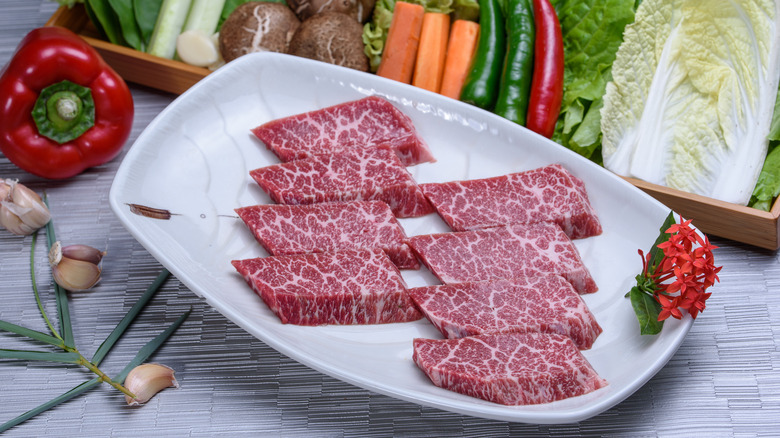 Assortment of chuck flaps on a plate